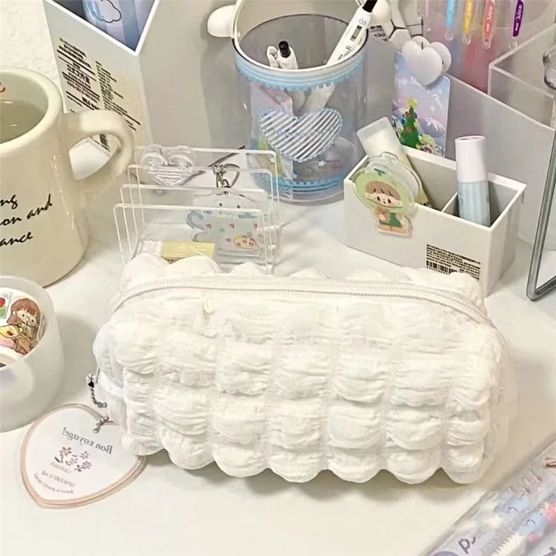 Cloud Shape Design Cosmetic Pens Organizer Toiletries Storage Bag Canvas Makeup Pouch - Pink