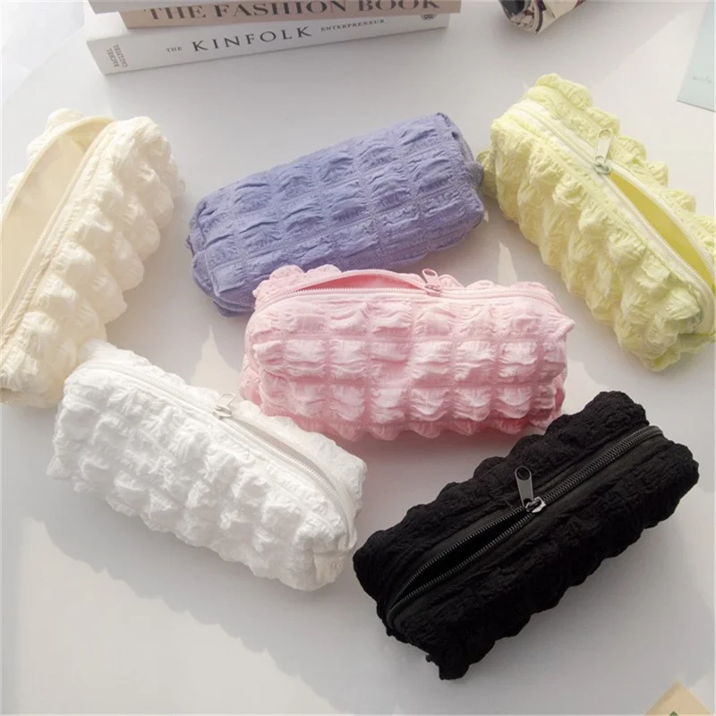 Cloud Shape Design Cosmetic Pens Organizer Toiletries Storage Bag Canvas Makeup Pouch - Pink