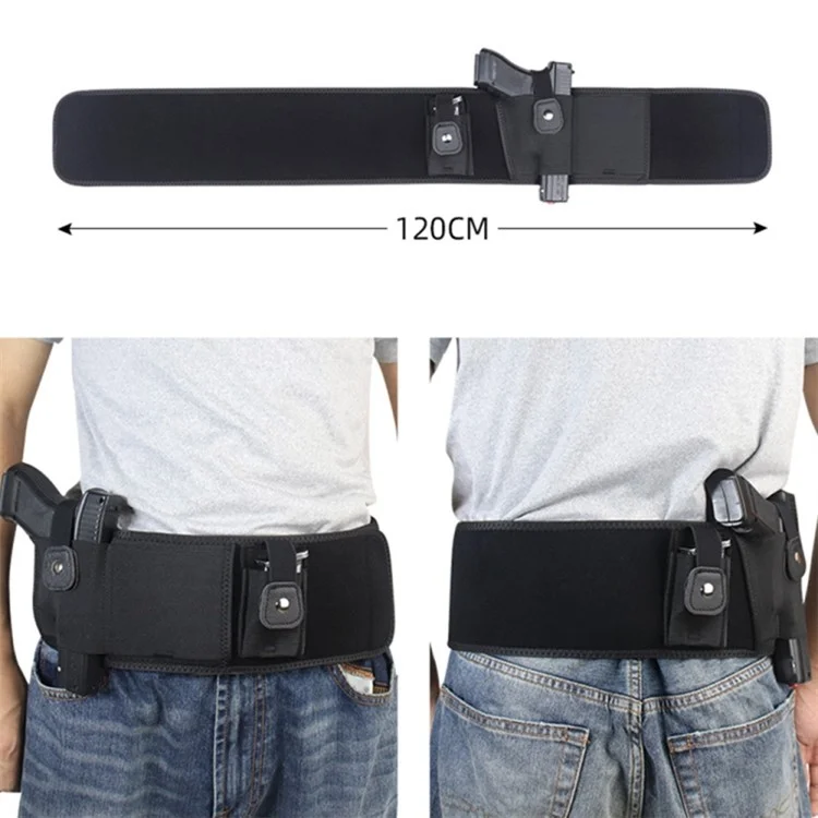 40 inch Neoprene Tactical Belt Holster Military Army Concealed Waistband Pistol Holster - Left Hand