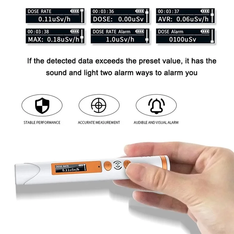 P3 Handheld Pen Radiation Detector Small Portable Radiation Monitor with Digital Display Screen