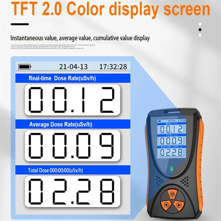 GM835 TFT 2.0" Display Screen Nuclear Radiation Detector Battery Powered Radiation Dosimeter Monitor