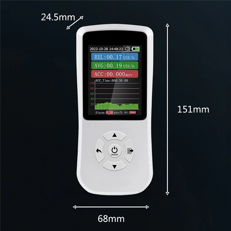 FY-202 Portable Handheld Nuclear Radiation Detector Radiation Dosimeter with 2.8-Inch Display Screen