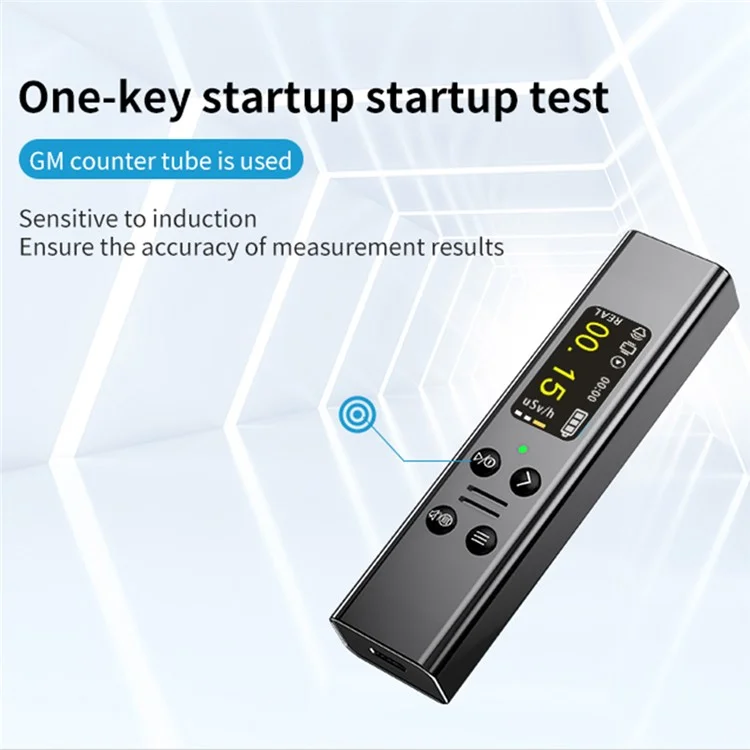 Détecteur de rayonnements nucléaires en alliage d'aluminium M06 Rechargeable - Testeur radiométrique avec alarme - Noir