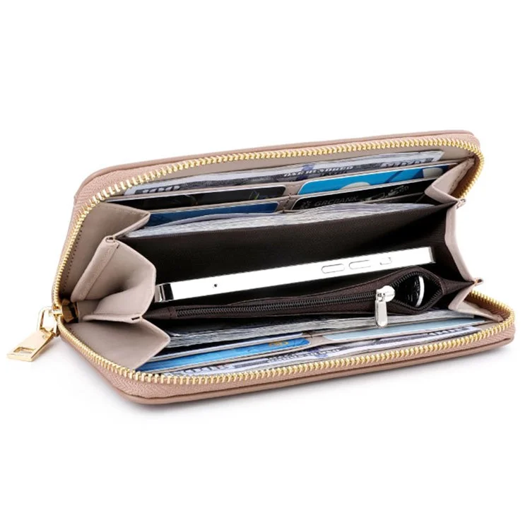 TAILIAN T9612-110 Embrague de Teléfono Celular de Piel de PU para Mujer Cartera con Cremallera - Albaricoque