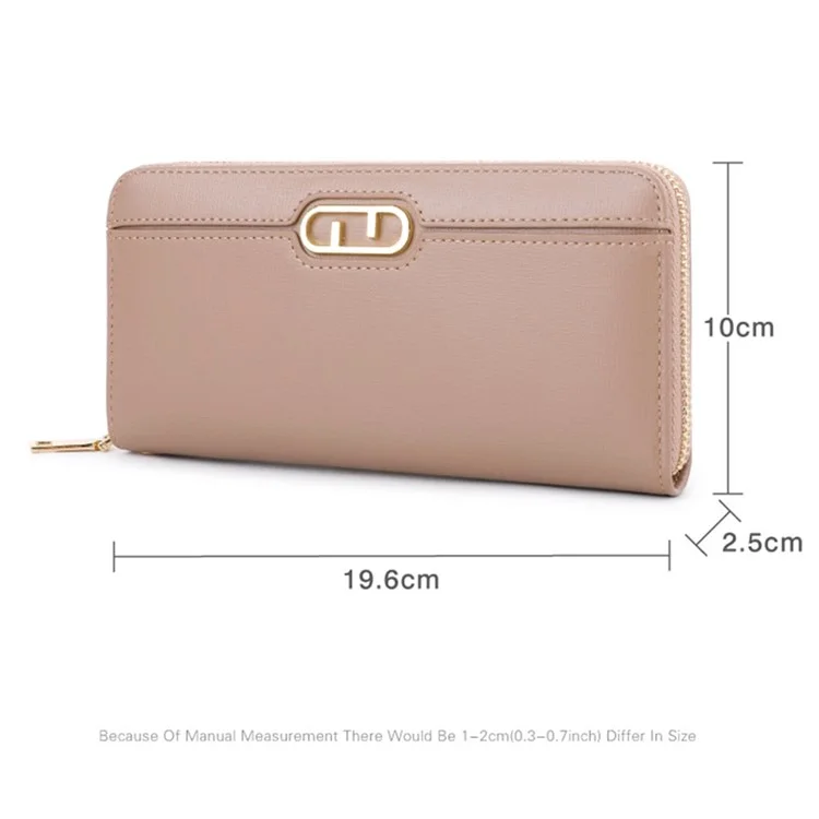 TAILIAN T9612-110 Embrague de Teléfono Celular de Piel de PU para Mujer Cartera con Cremallera - Albaricoque