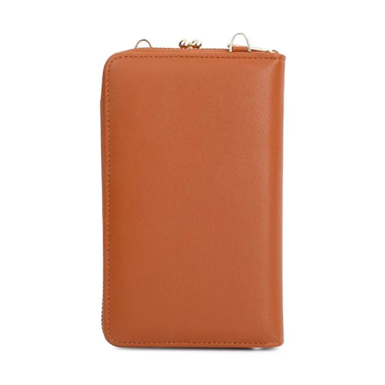 TAILIAN TC316-001 Rhombus Steppnähte Umhängetasche Frauen PU-Leder Reißverschluss Geldbörse - Braun