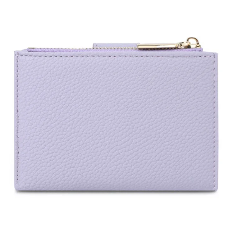 TAILIAN T2602-324 Litchi Texture PU Leather Women Short Wallet Cards Cash Holder with Zipper Pocket - Albaricoque