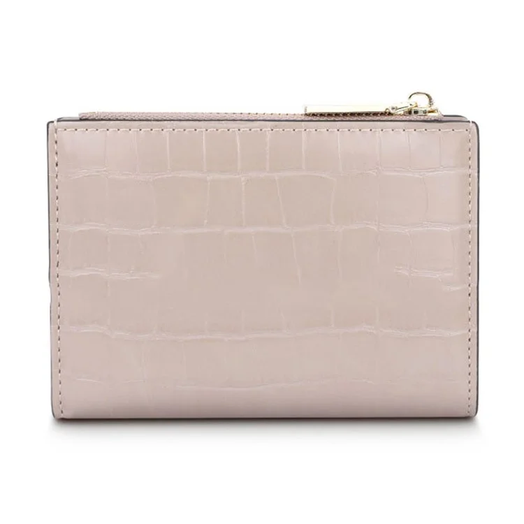 TAILIAN T2602-279 Portafoglio Donna Bi-fold in Pelle PU Texture Coccodrillo - Rosso