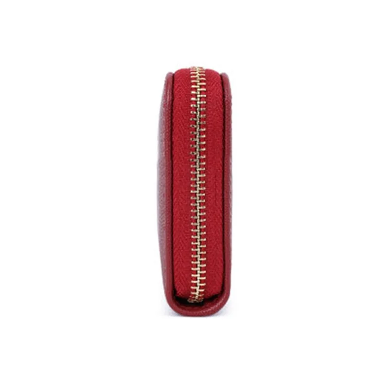 TAILIAN T9612-042 Cross Texture PU Leather Cellphone Clutch Women Zipper Long Wallet - Vermelho