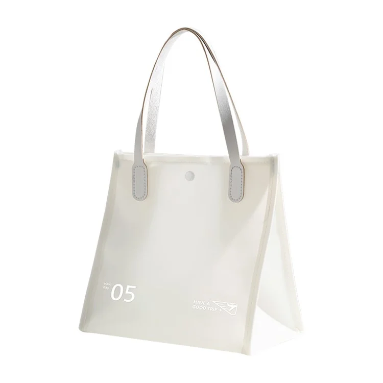 RH2313 Waterproof PVC Travel Cosmetic Toiletries Organizer Bag Pouch Makeup Storage Handbag - White