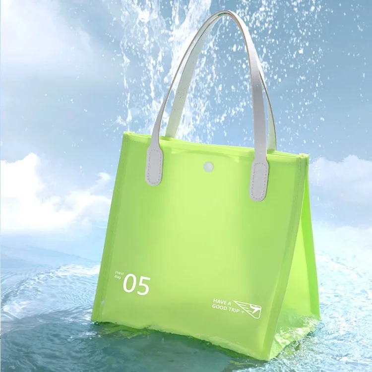 RH2313 Waterproof PVC Travel Cosmetic Toiletries Organizer Bag Pouch Makeup Storage Handbag - White