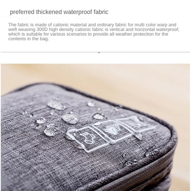 300D Cationic Fabric Travel Bra Underwear Storage Pouch Socks Cosmetics Clothes Storage Pouch for Men Women - Gris