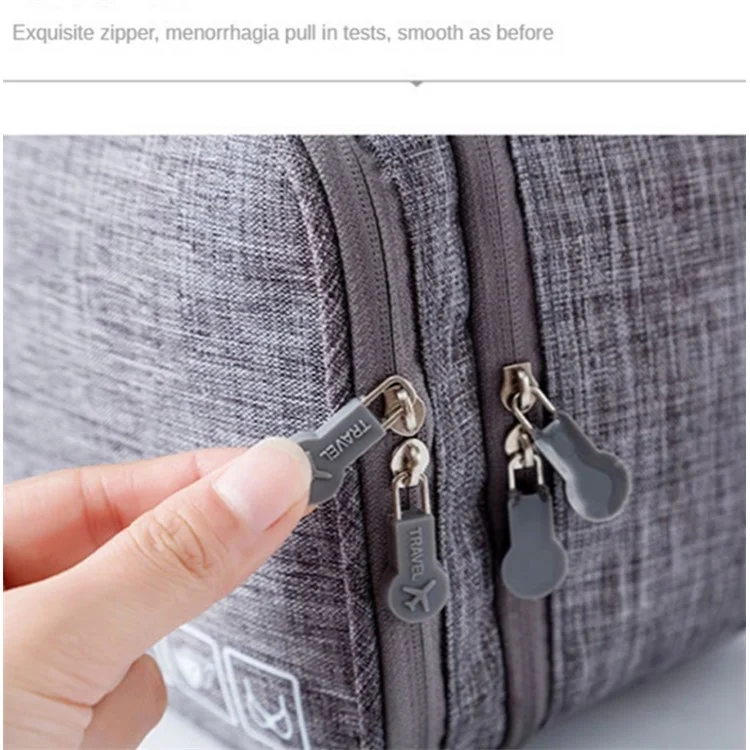 300D Cationic Fabric Travel Bra Underwear Storage Pouch Socks Cosmetics Clothes Storage Pouch for Men Women - Gris