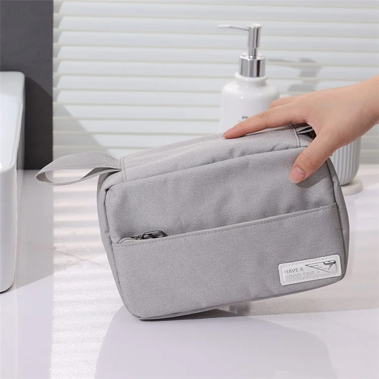 Tragbare Hänge-Kosmetiktasche Reise-Badezimmer-Dusche Polyester-Aufbewahrungstasche Kosmetikorganisator - Grau