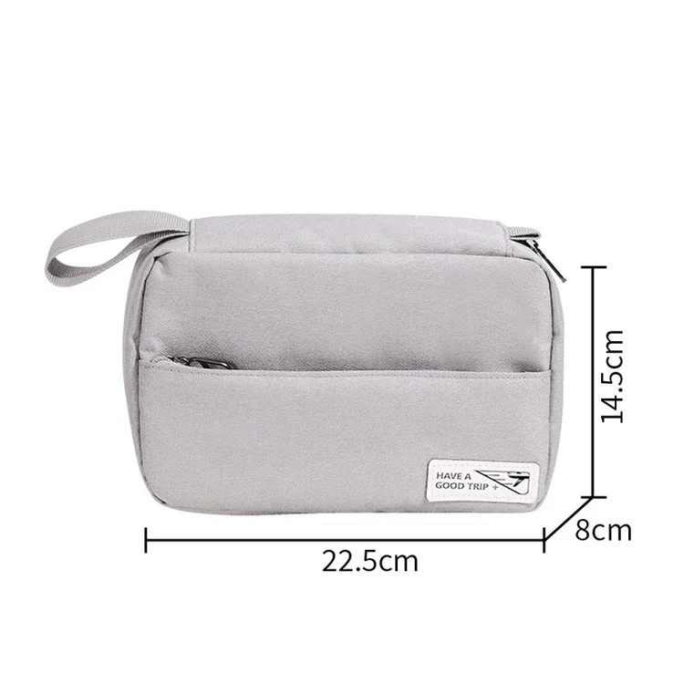 Tragbare Hänge-Kosmetiktasche Reise-Badezimmer-Dusche Polyester-Aufbewahrungstasche Kosmetikorganisator - Grau