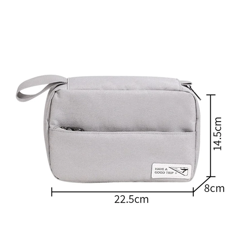 Portable Hanging Toiletry Bag Travel Bathroom Shower Polyester Storage Bag Cosmetic Organizer - Brown