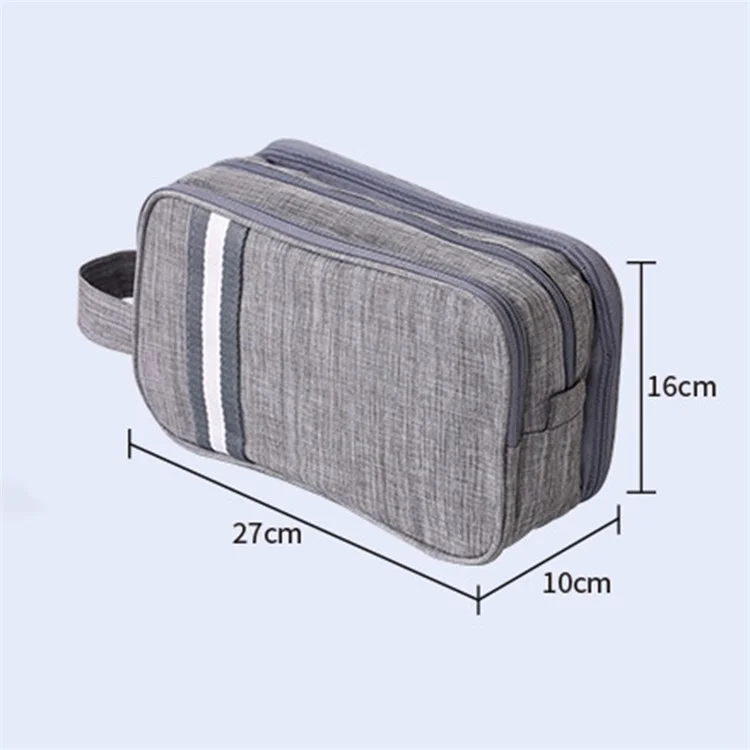Large Toiletry Bag Cationic Oxford Cloth Dry Wet Separable Travel Wash Bag, Size L, 27x10x16cm - Wine Red
