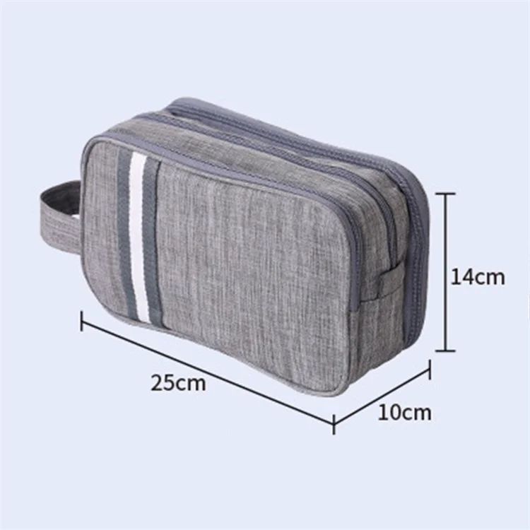 Small Toiletry Bag Dry Wet Separable Cationic Oxford Cloth Cosmetic Storage Bag, Size S, 25x10x14cm - Wine Red