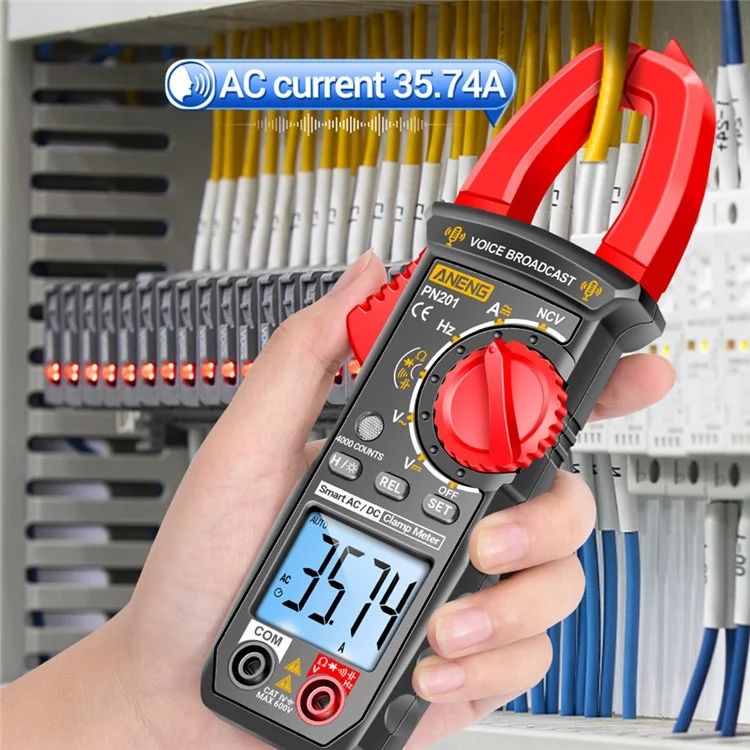 ANENG PN201 Voice Meter Clamp Multimeter DC / AC Current Voltage Tester 4000 Counts MultIi-tester NCV Ohm Capacitance Test Tool