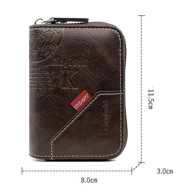 MK95-15 Multifunction Wallet PU Leather Coin Card Storage Bag for Daily Use, Travel - Light Brown