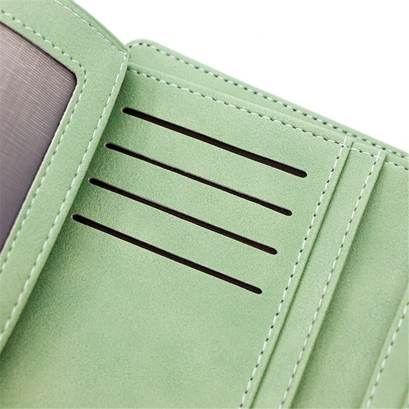 R823-1 PU Leather Zipper Pocket Short Wallet Stylish Tri-fold Women Coin Purse - Light Pink