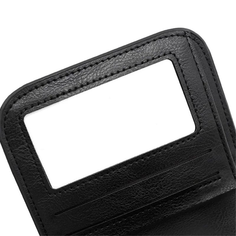 KINGDUSHI Portafoglio corto in Pelle PU con più slot per carte Zip Pocket Women Coin Purse - Nero