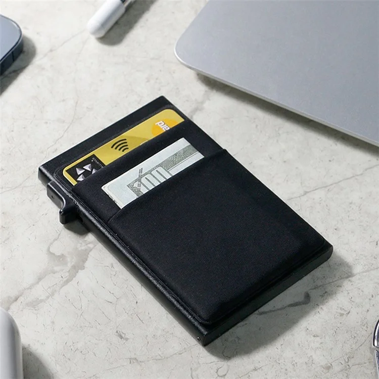 Алюминиевый сплав + пластиковый чехол для карточек RFID Blocking Credit Card ID Card Holder Case Easy Pop-Up Slim Bag - Красный