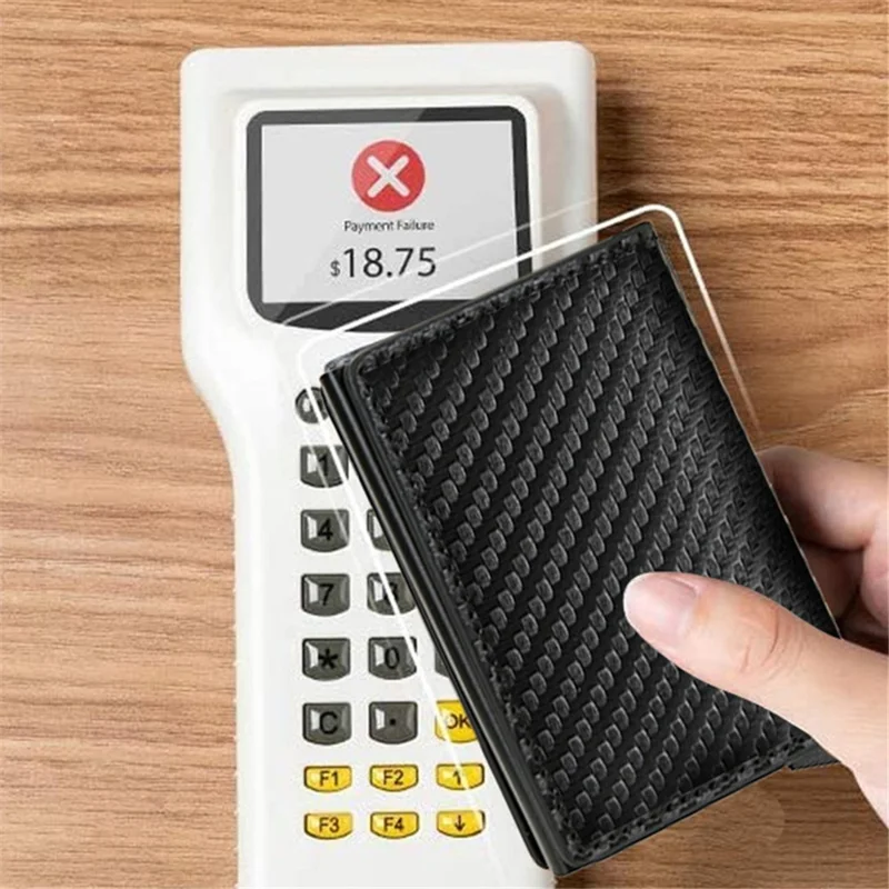 RFID Blocking Automatic Pop Up PU Leather + Aluminum Alloy Credit Card Holder Case Pocket Wallet - Red