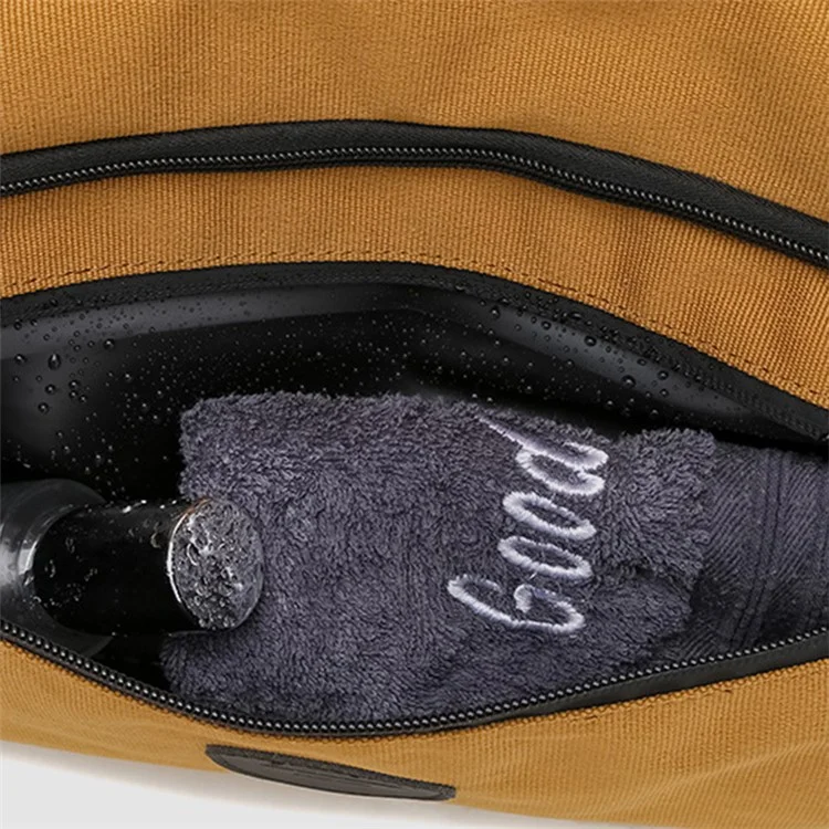 Bolsa Esportiva Fitness de Poliéster de Grande Capacidade com Alça Cruzada, Bolsa de Viagem com Compartimento para Sapatos - Cáqui