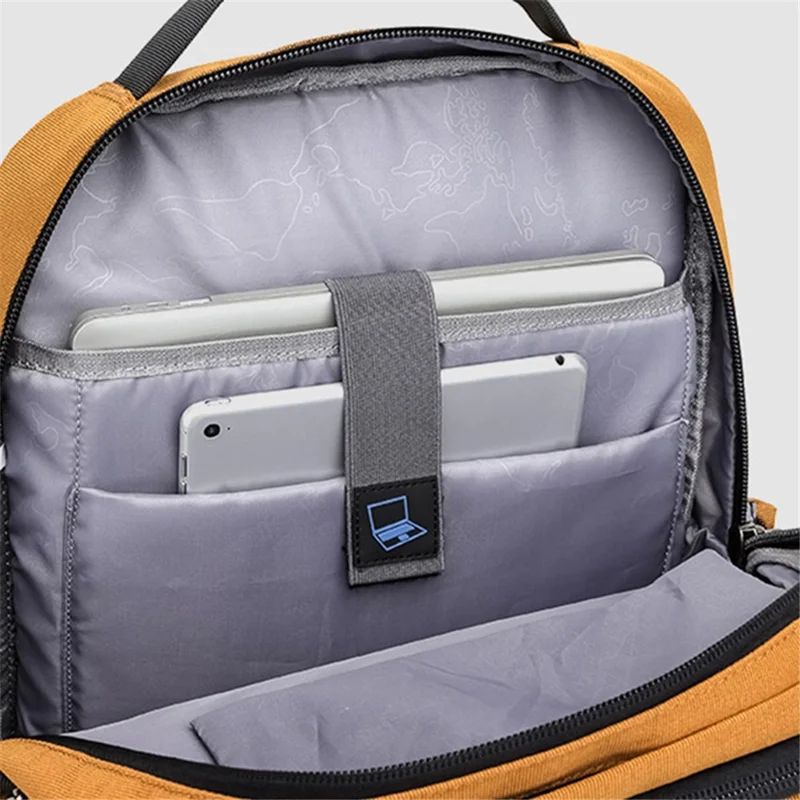 Дорожный универсальный рюкзак из полиэстера для студентов, мужчин, однотонный, с двумя плечевыми ремнями - серый