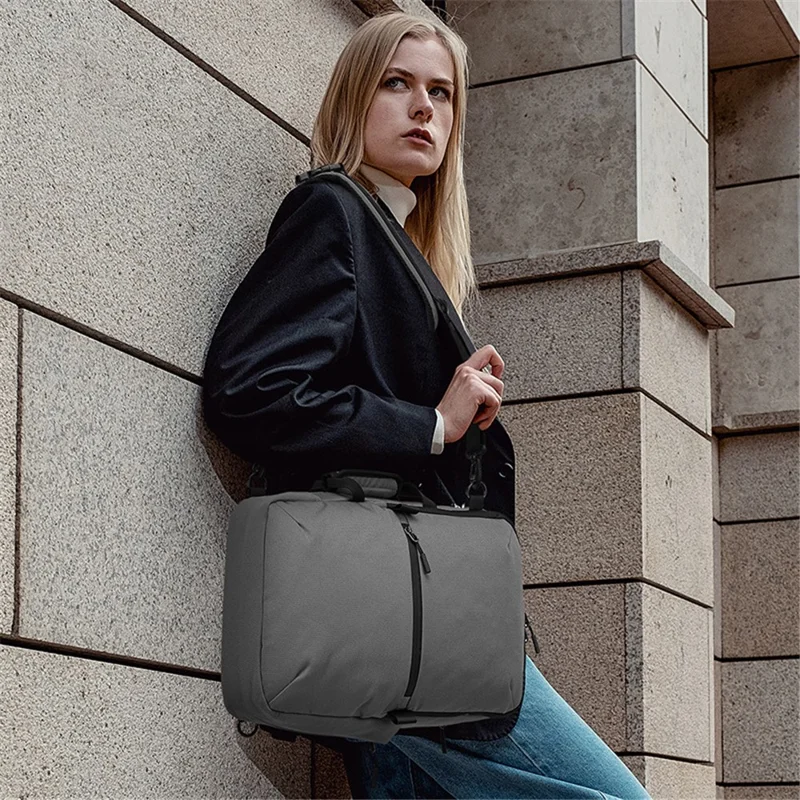 Дорожный универсальный рюкзак из полиэстера для студентов, мужчин, однотонный, с двумя плечевыми ремнями - серый