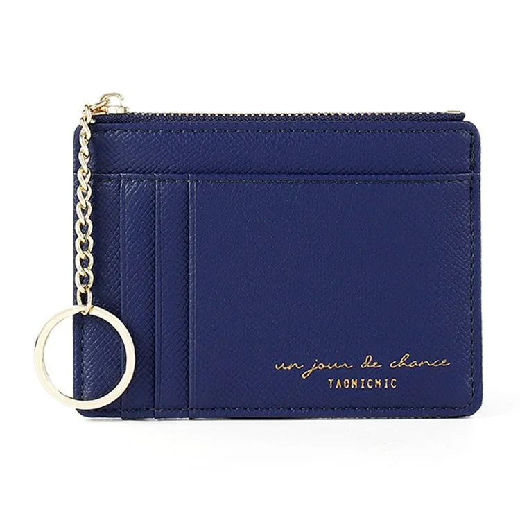 TAOMICMIC 928801 Multiple Card Slots PU Leather Small Wallet Women Zipper Coin Purse - Sapphire