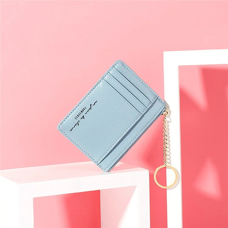 TAOMICMIC 928801 Multiple Card Slots PU Leather Small Wallet Women Zipper Coin Purse - Sapphire