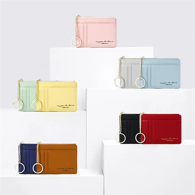 TAOMICMIC 928801 Multiple Card Slots PU Leather Small Wallet Women Zipper Coin Purse - Sapphire
