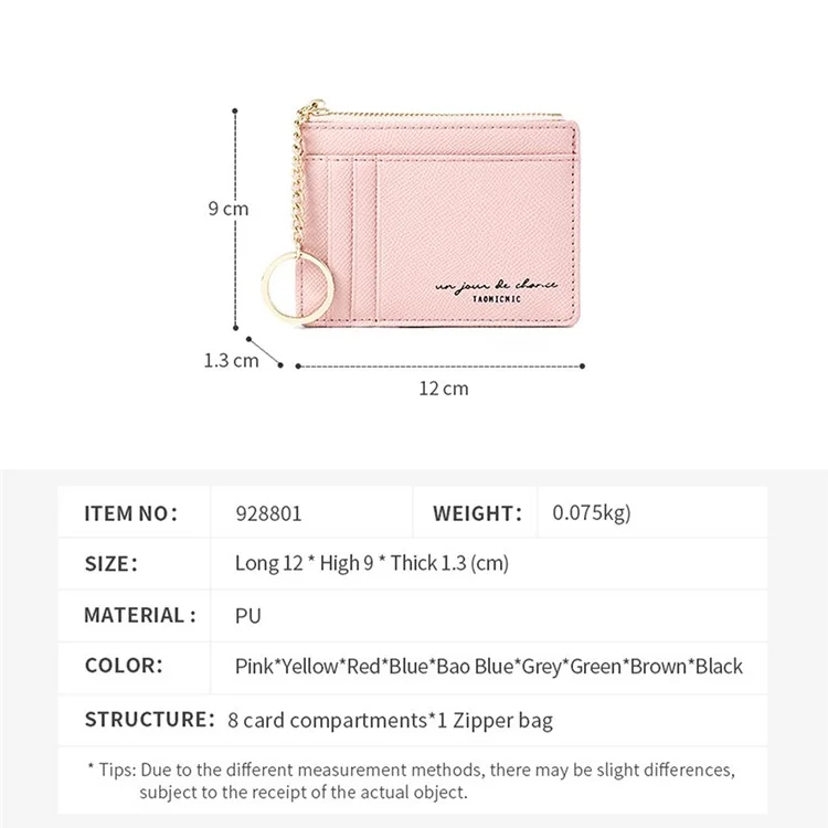 TAOMICMIC 928801 Multiple Card Slots PU Leather Small Wallet Women Zipper Coin Purse - Sapphire