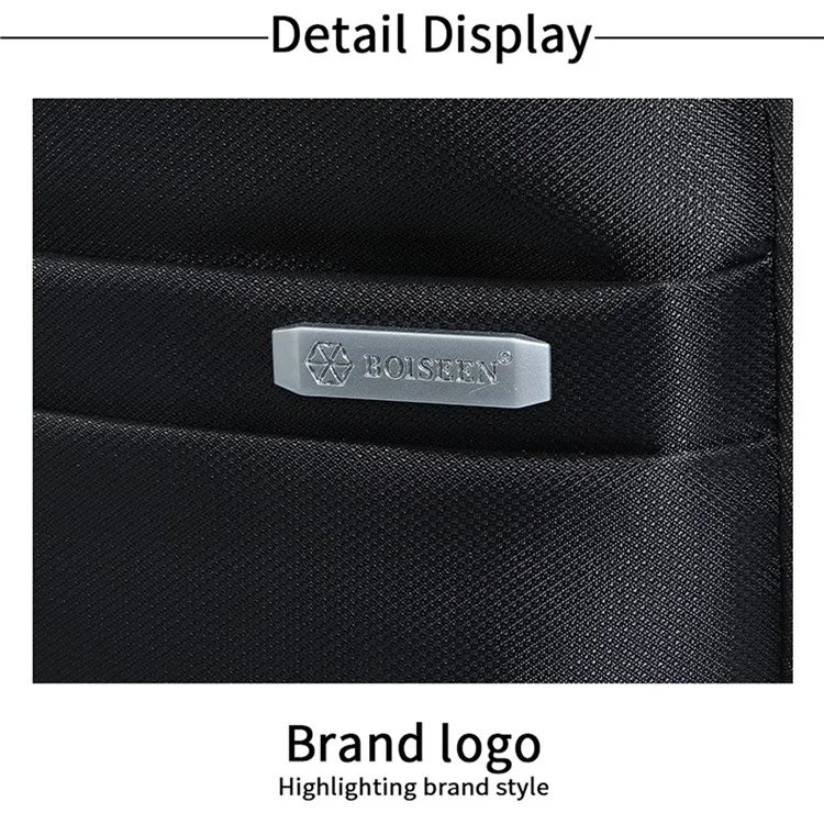 BOISEEN 7167 Oxford Cloth Laptop Backpack Water Resistance Schoolbag Compartment Daypack for Business Travel