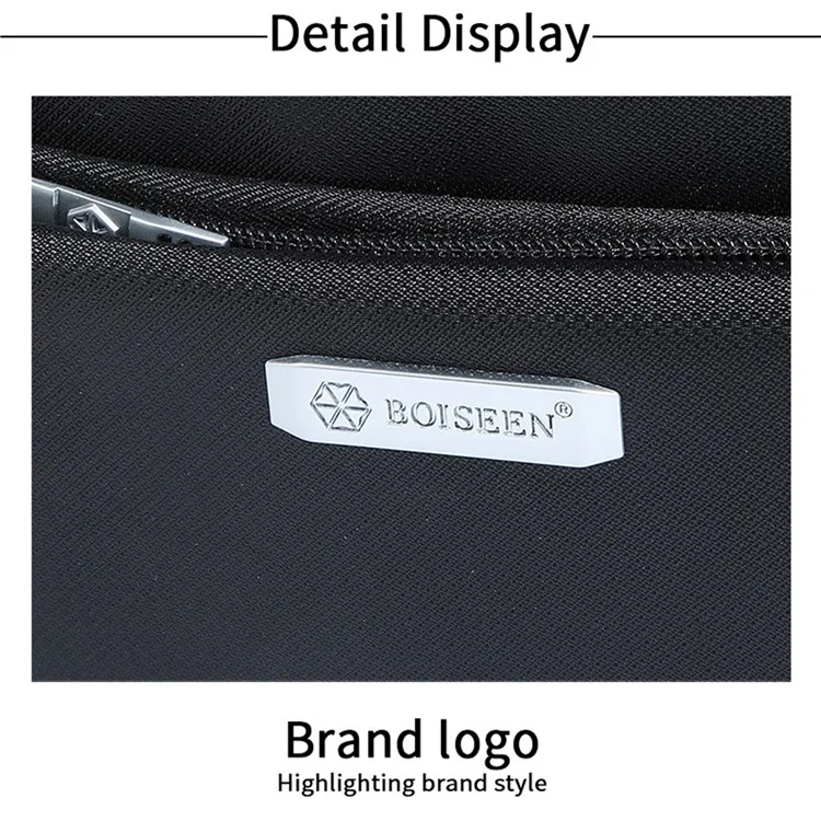 BOISEEN 6629 Sacs à bandoulière Messenger Bags pour hommes Sling Sacs imperméables en Oxford pour le travail et les affaires