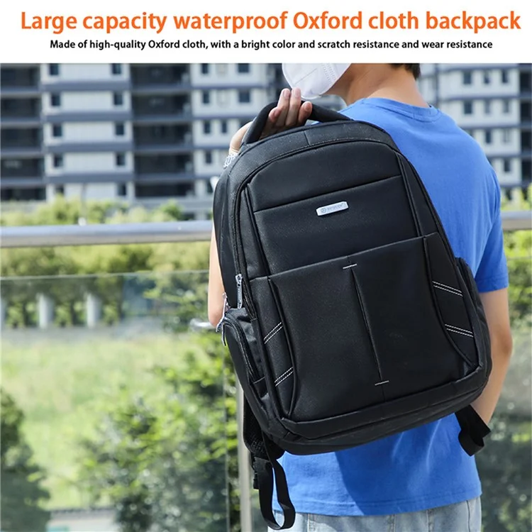 BOISEEN 6646 Oxford Backpack Waterproof Business Travel Backpack College Bookbag Laptop Storage Bag