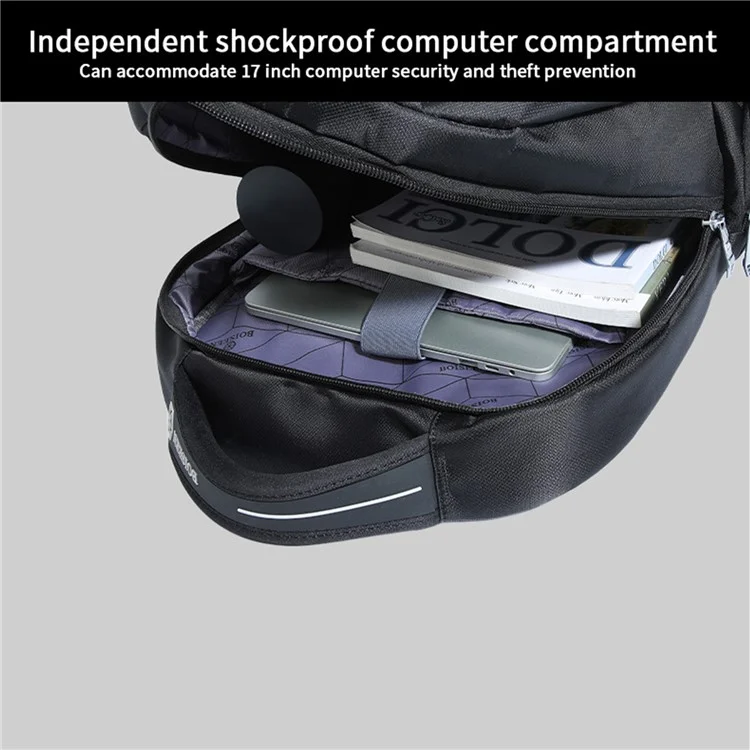 BOISEEN 6646 Oxford Backpack Waterproof Business Travel Backpack College Bookbag Laptop Storage Bag