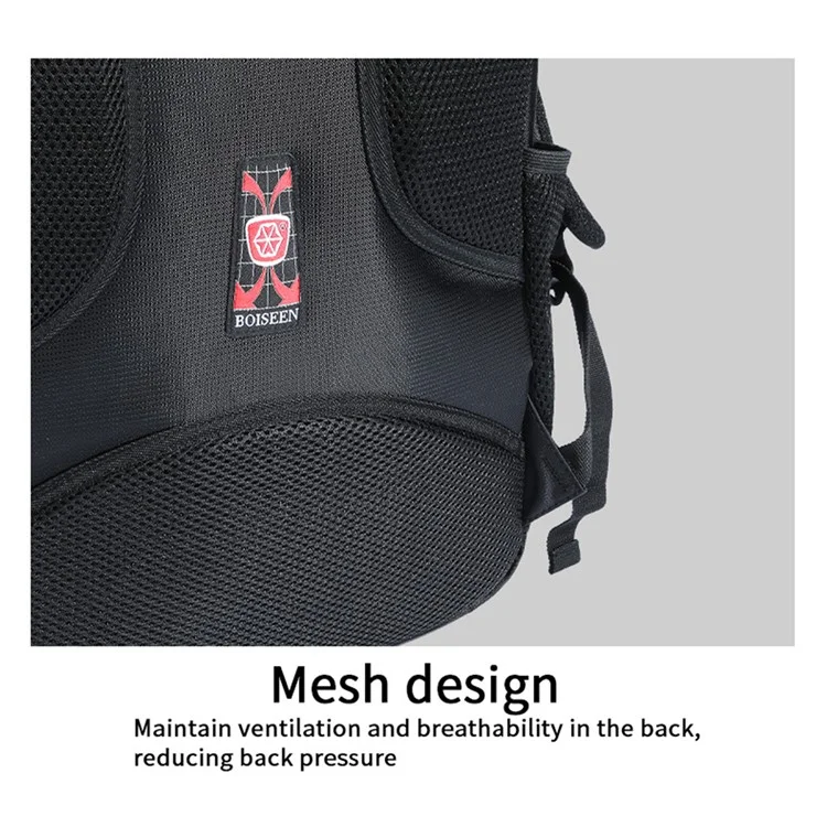 BOISEEN 6821 Mochila Grande para Hombre Impermeable de Tela Oxford de Negocios Escolar Bolso para Portátil