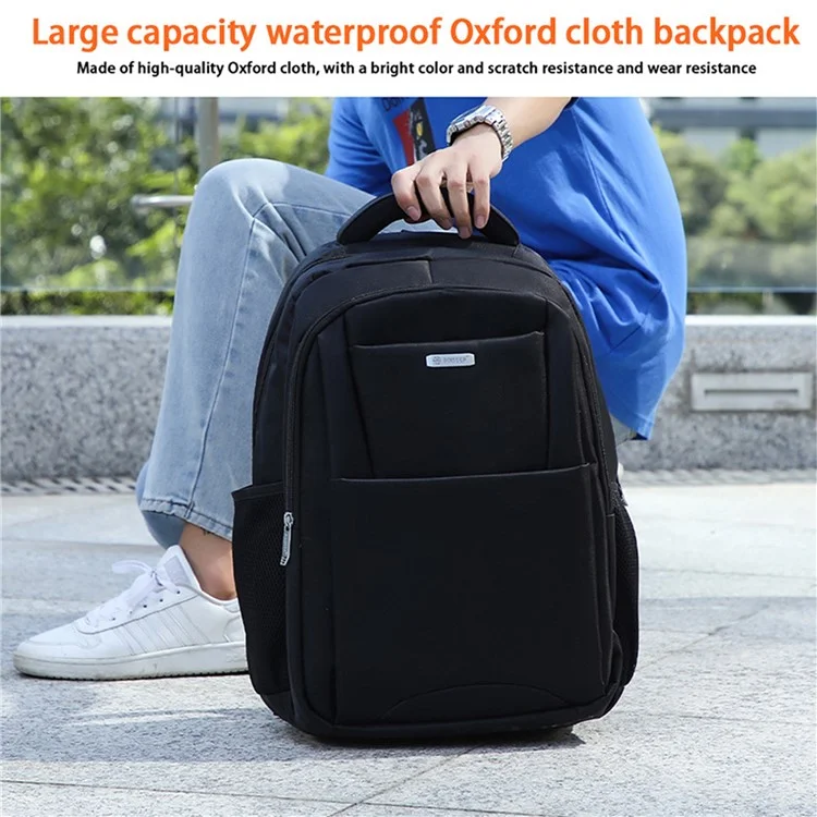 BOISEEN 6821 Mochila Grande para Hombre Impermeable de Tela Oxford de Negocios Escolar Bolso para Portátil