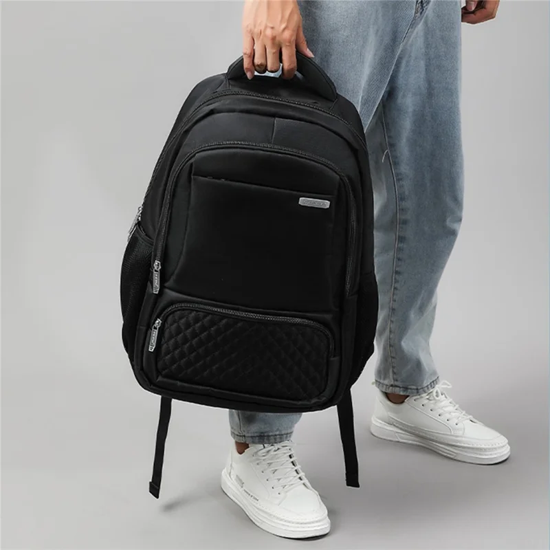 BOISEEN 7116 Borsa da uomo per il business Borsa per laptop Zaino impermeabile in tessuto Oxford - Nero