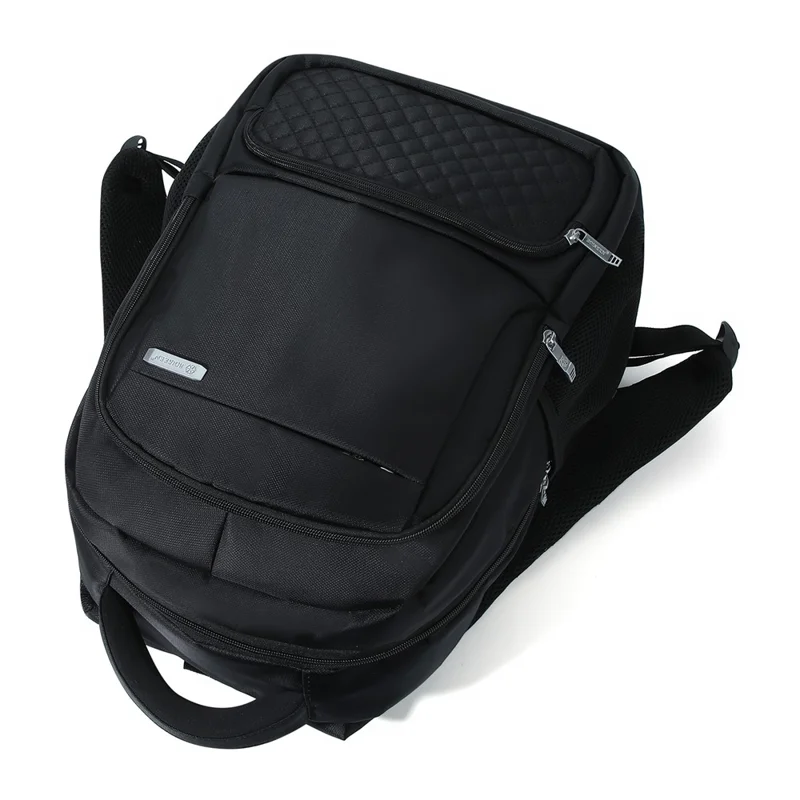 BOISEEN 7116 Borsa da uomo per il business Borsa per laptop Zaino impermeabile in tessuto Oxford - Nero