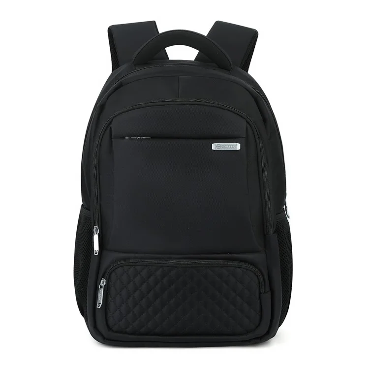 BOISEEN 7116 Borsa da uomo per il business Borsa per laptop Zaino impermeabile in tessuto Oxford - Nero