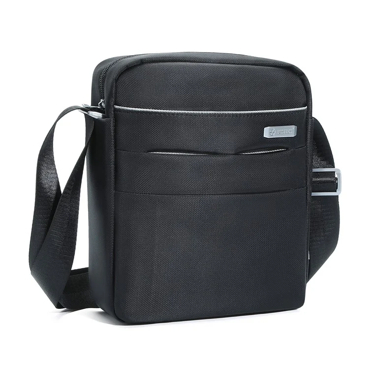 BOISEEN 5599-L Large Crossbody-Tasche Geschäftsschultertasche Oxford-Tuch Slingbag - Schwarz
