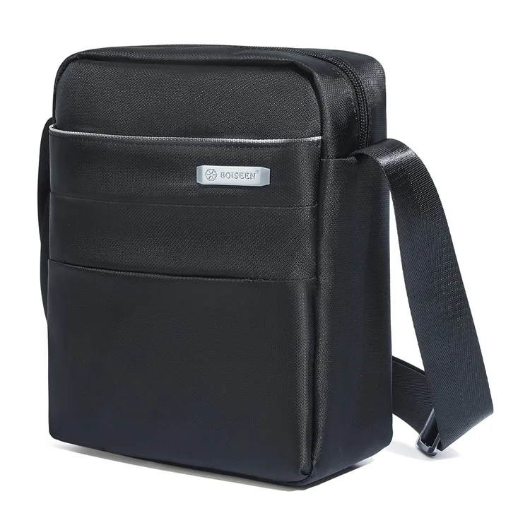 BOISEEN 5599-L Large Crossbody-Tasche Geschäftsschultertasche Oxford-Tuch Slingbag - Schwarz