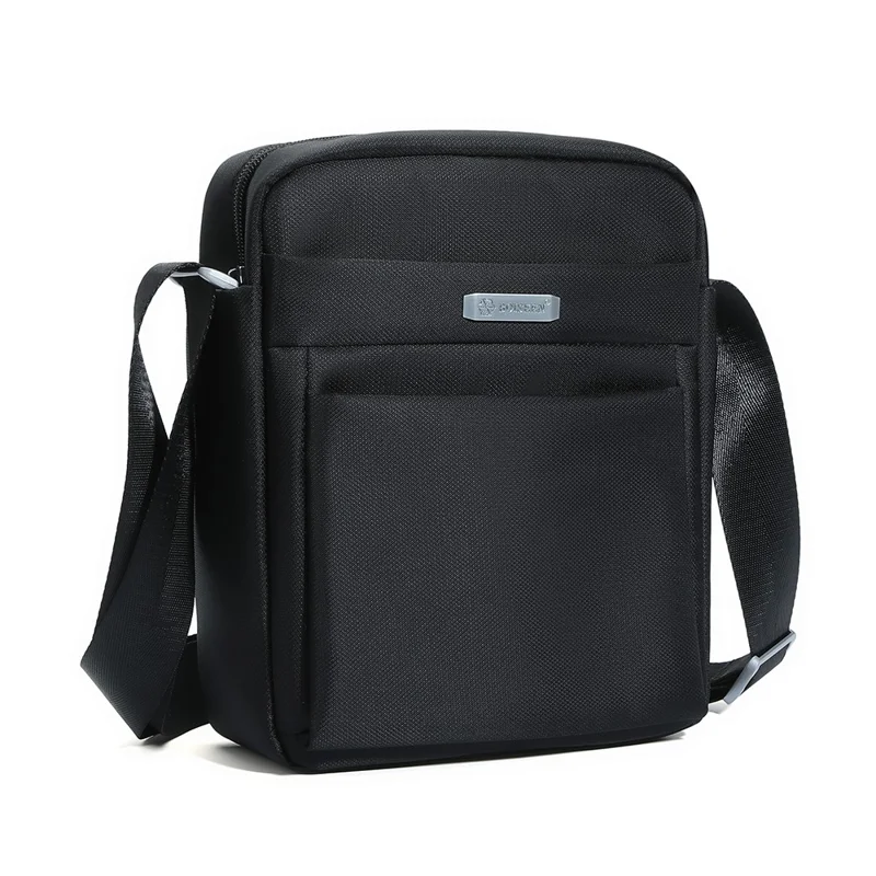 BOISEEN 612L Large Crossbody Bag Men's Business Shoulder Bag Oxford Cloth Boy's Travel Sling Bag - Black