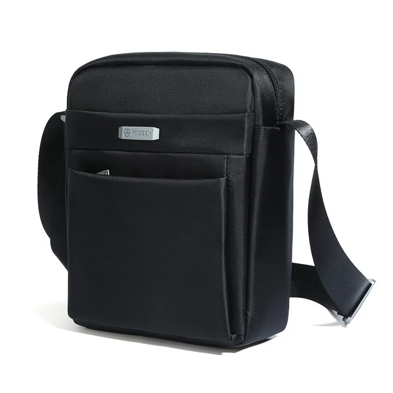 BOISEEN 612L Large Crossbody Bag Men's Business Shoulder Bag Oxford Cloth Boy's Travel Sling Bag - Black