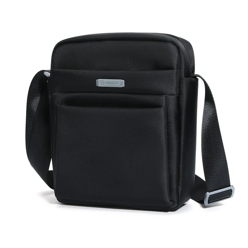 BOISEEN 612L Large Crossbody Bag Men's Business Shoulder Bag Oxford Cloth Boy's Travel Sling Bag - Black