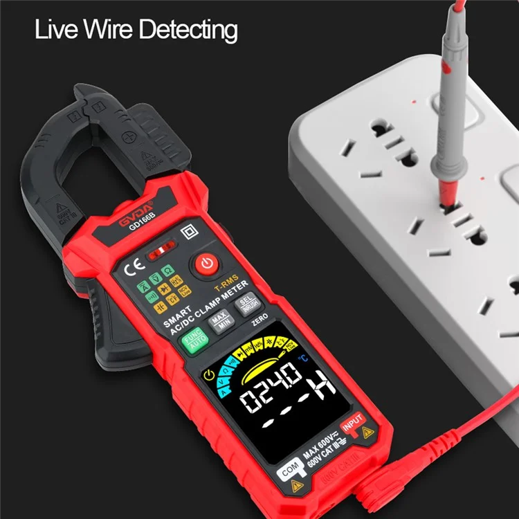 GVDA GD166B Digitalmultimeter mit 6000 Zählungen Stromzange AC DC Spannung True RMS Stromzange Multimeter Kapazität Ohm Hz Amp Tester
